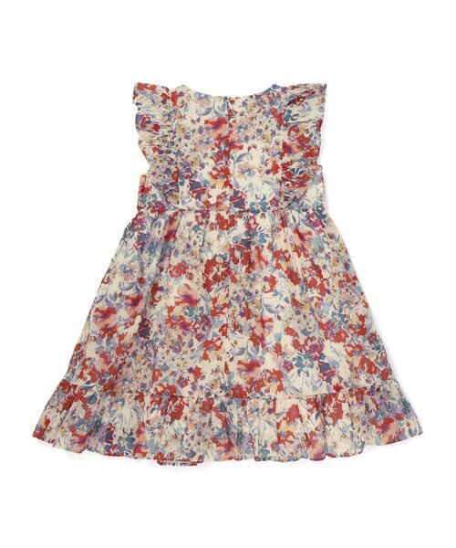 BeBe / べべ ミニ丈・ひざ丈ワンピース | 【お揃い】【DEVEAUX】ローンフラワープリントフリルワンピース(90~140cm) | 詳細5