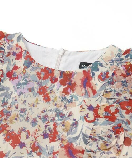 BeBe / べべ ミニ丈・ひざ丈ワンピース | 【お揃い】【DEVEAUX】ローンフラワープリントフリルワンピース(90~140cm) | 詳細6