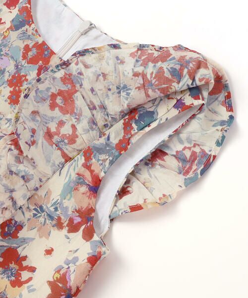 BeBe / べべ ミニ丈・ひざ丈ワンピース | 【お揃い】【DEVEAUX】ローンフラワープリントフリルワンピース(90~140cm) | 詳細8