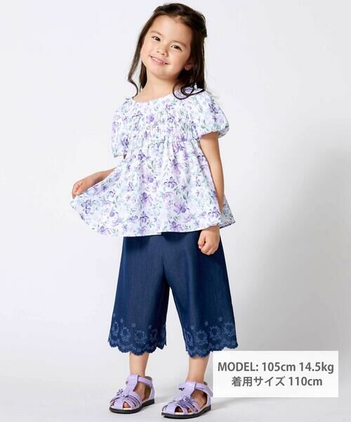 BeBe / べべ シャツ・ブラウス | 【お揃い】ジャルダンフルーリプリントサッカーシャーリングブラウス(90~150cm) | 詳細3