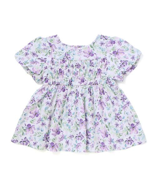 BeBe / べべ シャツ・ブラウス | 【お揃い】ジャルダンフルーリプリントサッカーシャーリングブラウス(90~150cm) | 詳細7