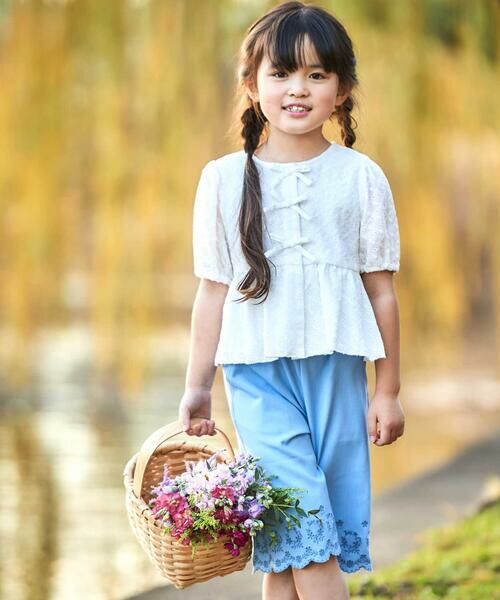 BeBe / べべ シャツ・ブラウス | フロント3連リボンペプラムブラウス(100~150cm) | 詳細2