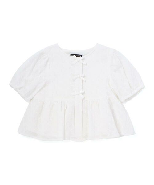 BeBe / べべ シャツ・ブラウス | フロント3連リボンペプラムブラウス(100~150cm) | 詳細3