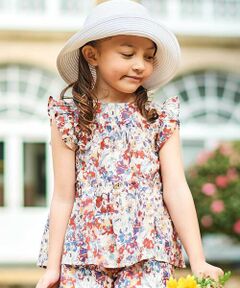 BeBe / べべ シャツ・ブラウス | 【お揃い】【DEVEAUX】ローンフラワープリントフリル袖ブラウス(100~140cm)