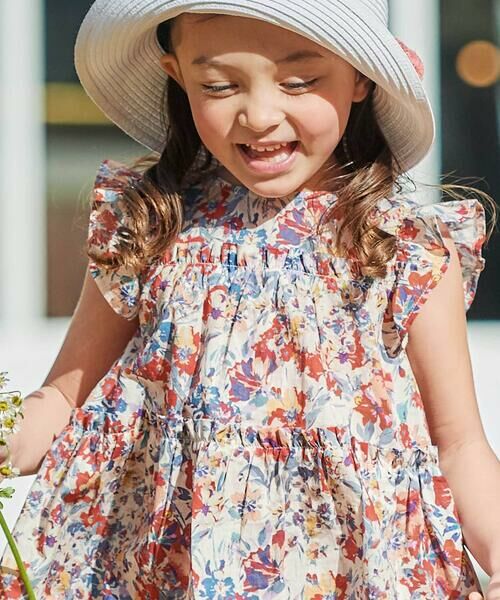 BeBe / べべ シャツ・ブラウス | 【お揃い】【DEVEAUX】ローンフラワープリントフリル袖ブラウス(100~140cm) | 詳細3