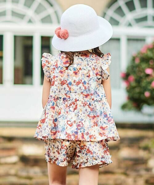 BeBe / べべ シャツ・ブラウス | 【お揃い】【DEVEAUX】ローンフラワープリントフリル袖ブラウス(100~140cm) | 詳細4