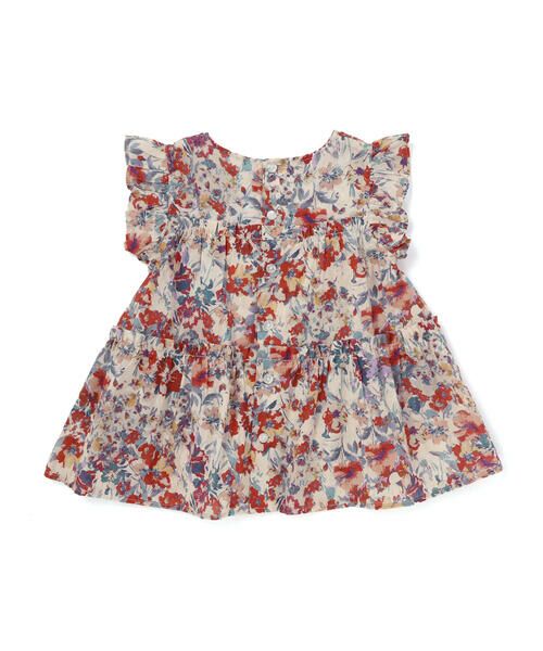 BeBe / べべ シャツ・ブラウス | 【お揃い】【DEVEAUX】ローンフラワープリントフリル袖ブラウス(100~140cm) | 詳細6