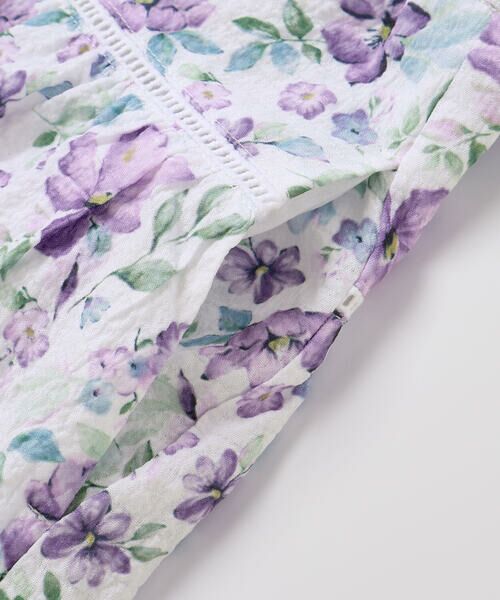 BeBe / べべ ショート・ハーフ・半端丈パンツ | 【お揃い】ジャルダンフルーリプリントサッカーキュロットパンツ(90~150cm) | 詳細11