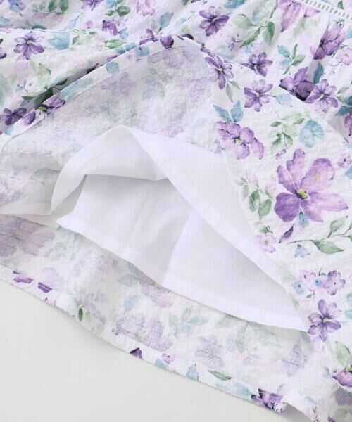 BeBe / べべ ショート・ハーフ・半端丈パンツ | 【お揃い】ジャルダンフルーリプリントサッカーキュロットパンツ(90~150cm) | 詳細12