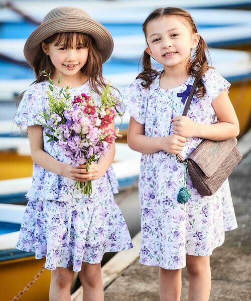 BeBe / べべ ショート・ハーフ・半端丈パンツ | 【お揃い】ジャルダンフルーリプリントサッカーキュロットパンツ(90~150cm) | 詳細2