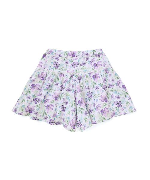 BeBe / べべ ショート・ハーフ・半端丈パンツ | 【お揃い】ジャルダンフルーリプリントサッカーキュロットパンツ(90~150cm) | 詳細8