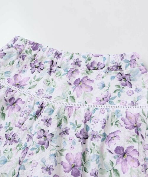 BeBe / べべ ショート・ハーフ・半端丈パンツ | 【お揃い】ジャルダンフルーリプリントサッカーキュロットパンツ(90~150cm) | 詳細9