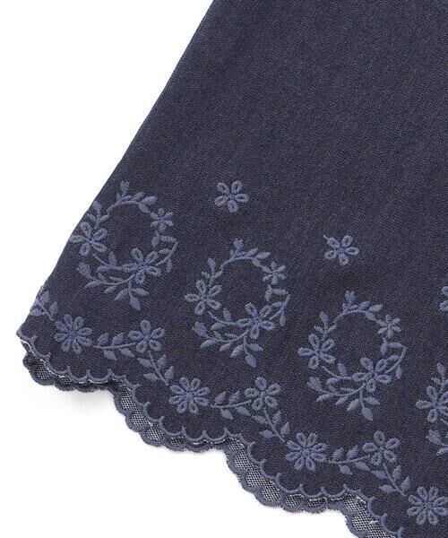 BeBe / べべ ショート・ハーフ・半端丈パンツ | シャンブレー裾スカラップ刺しゅう6分丈ワイドパンツ(90~160cm) | 詳細7