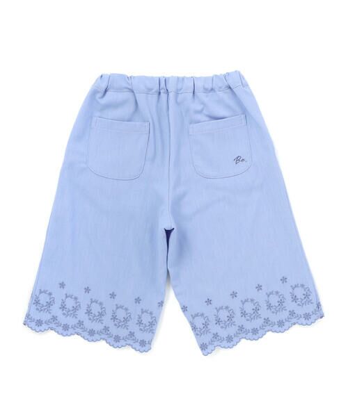 BeBe / べべ ショート・ハーフ・半端丈パンツ | シャンブレー裾スカラップ刺しゅう6分丈ワイドパンツ(90~160cm) | 詳細14