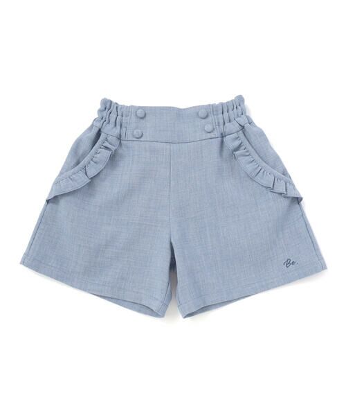BeBe / べべ ショート・ハーフ・半端丈パンツ | リネン調キャンバスポケットフリルショートパンツ(90~160cm) | 詳細3