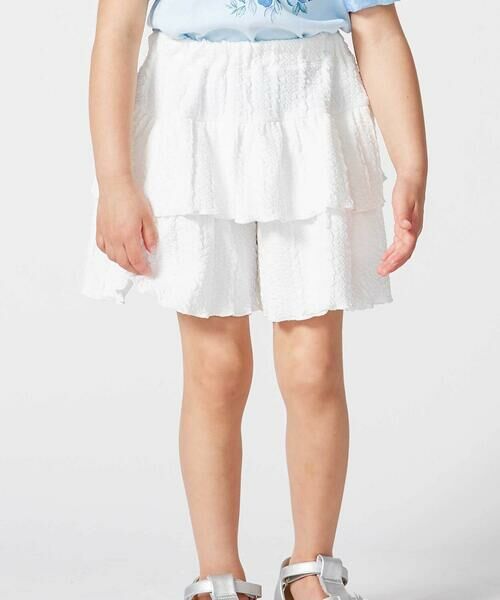 BeBe / べべ ショート・ハーフ・半端丈パンツ | フクレジャガードカットソーヒラミニショートパンツ(80~140cm)（ホワイト）