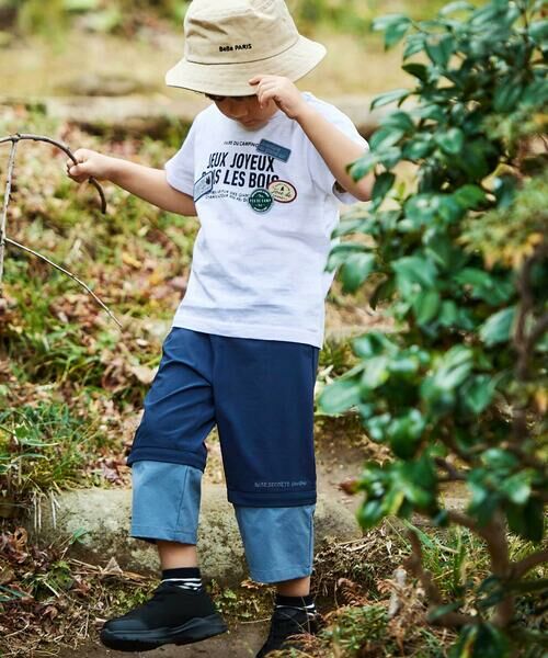 BeBe / べべ ショート・ハーフ・半端丈パンツ | リップストップストレッチ配色コンバーチブルパンツ(90~160cm) | 詳細2