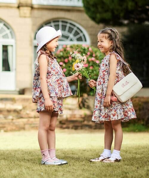 BeBe / べべ ショート・ハーフ・半端丈パンツ | 【お揃い】【DEVEAUX】ローンフラワープリントフリルショートパンツ(90~140cm) | 詳細2