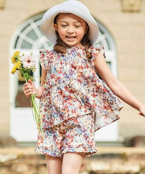 BeBe / べべ ショート・ハーフ・半端丈パンツ | 【お揃い】【DEVEAUX】ローンフラワープリントフリルショートパンツ(90~140cm) | 詳細3