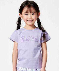 BeBe / べべ Tシャツ | クリアスパンコールロゴ天竺半袖Tシャツ(100~150cm)