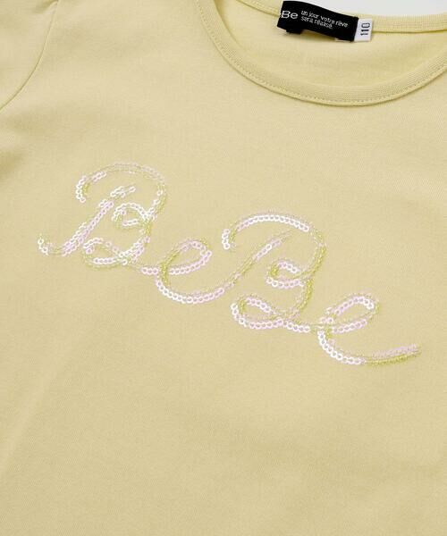 BeBe / べべ Tシャツ | クリアスパンコールロゴ天竺半袖Tシャツ(100~150cm) | 詳細4