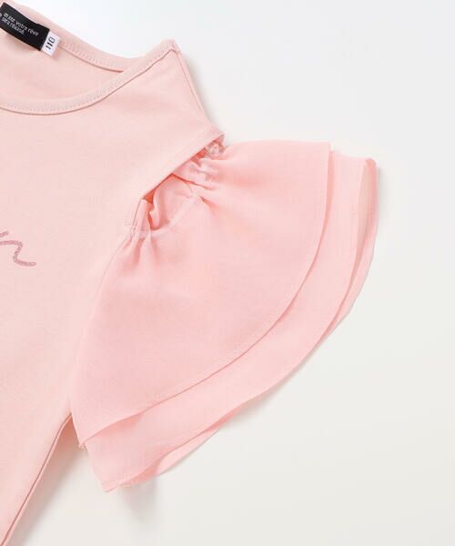 BeBe / べべ Tシャツ | アムールフラワーモチーフ肩開き2wayシフォン袖ポンチTシャツ(90~160cm) | 詳細7