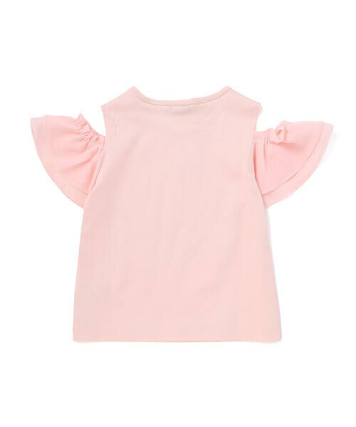 BeBe / べべ Tシャツ | アムールフラワーモチーフ肩開き2wayシフォン袖ポンチTシャツ(90~160cm) | 詳細2