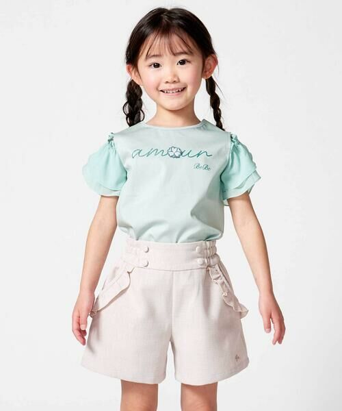 BeBe / べべ Tシャツ | アムールフラワーモチーフ肩開き2wayシフォン袖ポンチTシャツ(90~160cm) | 詳細11