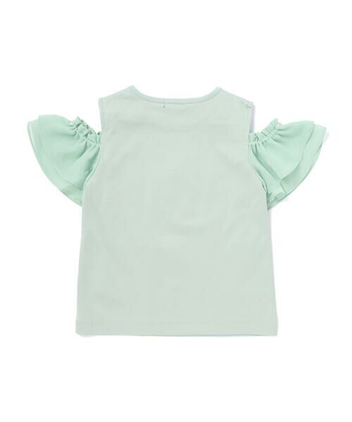 BeBe / べべ Tシャツ | アムールフラワーモチーフ肩開き2wayシフォン袖ポンチTシャツ(90~160cm) | 詳細15