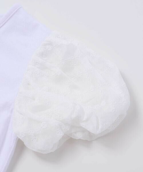 BeBe / べべ Tシャツ | ジャルダンフルーリプリントレースバルーンスリーブ天竺Tシャツ(80~150cm) | 詳細5