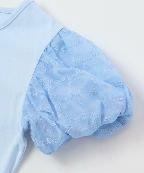 BeBe / べべ Tシャツ | ジャルダンフルーリプリントレースバルーンスリーブ天竺Tシャツ(80~150cm) | 詳細14