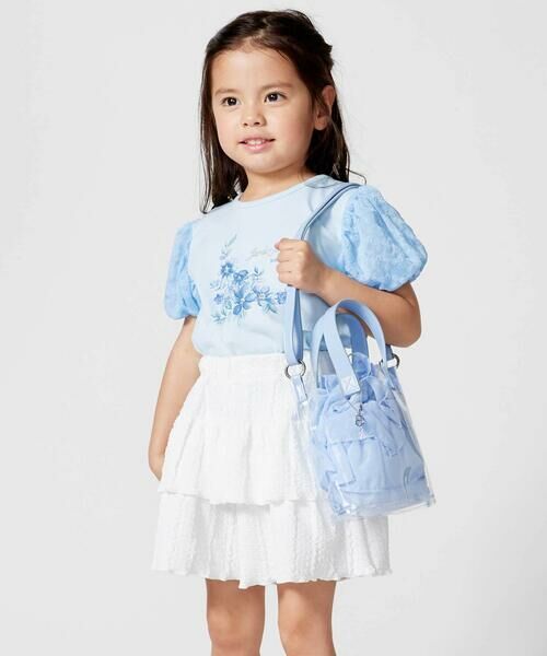 BeBe / べべ Tシャツ | ジャルダンフルーリプリントレースバルーンスリーブ天竺Tシャツ(80~150cm) | 詳細8
