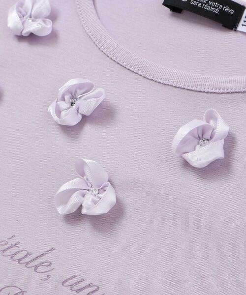 BeBe / べべ Tシャツ | サテンフラワーモチーフポンチ半袖Tシャツ(100~160cm) | 詳細11