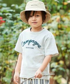 コード刺しゅうロゴ天竺半袖Tシャツ(90~160cm)