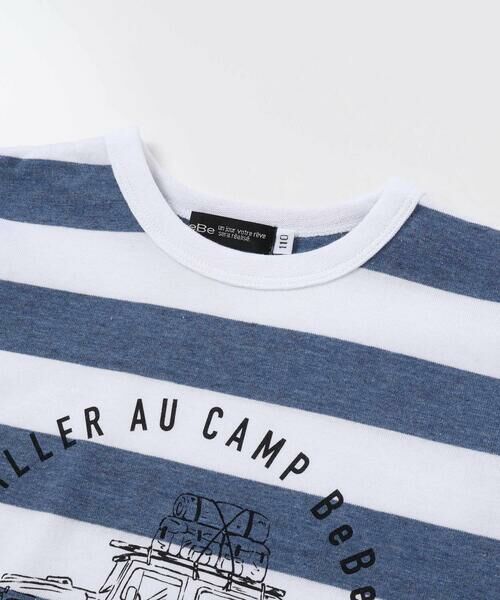 BeBe / べべ Tシャツ | ボーダーキャンピングカープリント杢天竺半袖Tシャツ(80~150cm) | 詳細3