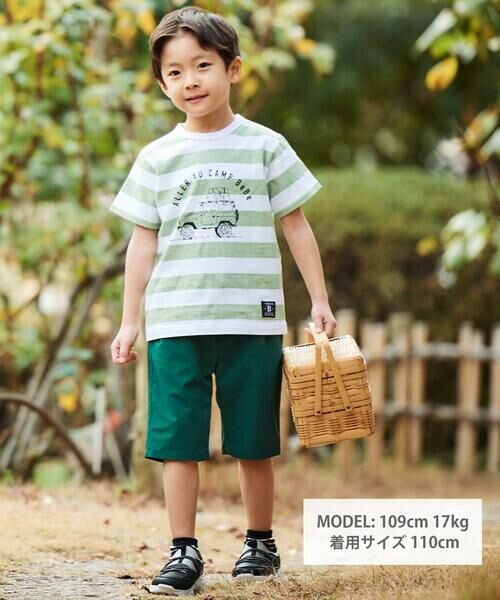 BeBe / べべ Tシャツ | ボーダーキャンピングカープリント杢天竺半袖Tシャツ(80~150cm) | 詳細9