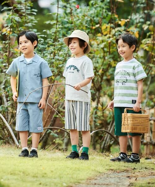BeBe / べべ Tシャツ | ボーダーキャンピングカープリント杢天竺半袖Tシャツ(80~150cm) | 詳細12