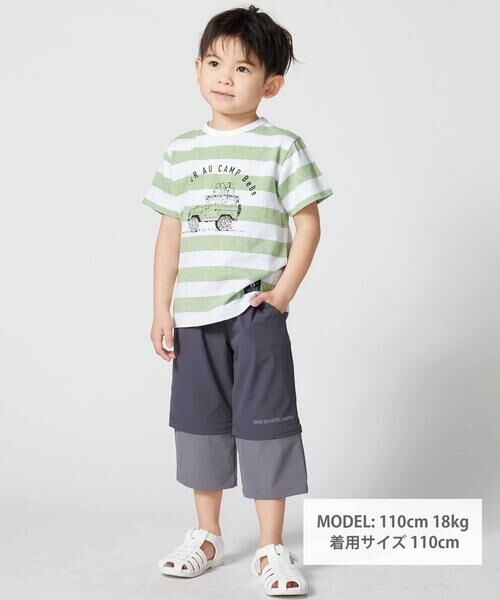 BeBe / べべ Tシャツ | ボーダーキャンピングカープリント杢天竺半袖Tシャツ(80~150cm) | 詳細13