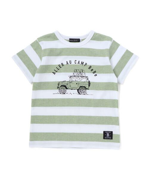 BeBe / べべ Tシャツ | ボーダーキャンピングカープリント杢天竺半袖Tシャツ(80~150cm) | 詳細16