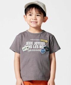 BeBe / べべ Tシャツ | ワッペンロゴスラブ天竺半袖Tシャツ(90~160cm)