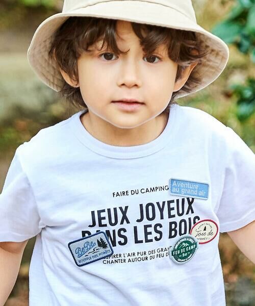 BeBe / べべ Tシャツ | ワッペンロゴスラブ天竺半袖Tシャツ(90~160cm) | 詳細3