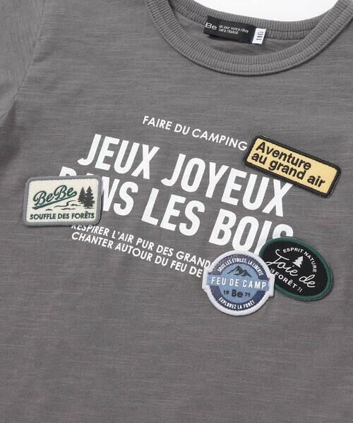 BeBe / べべ Tシャツ | ワッペンロゴスラブ天竺半袖Tシャツ(90~160cm) | 詳細12