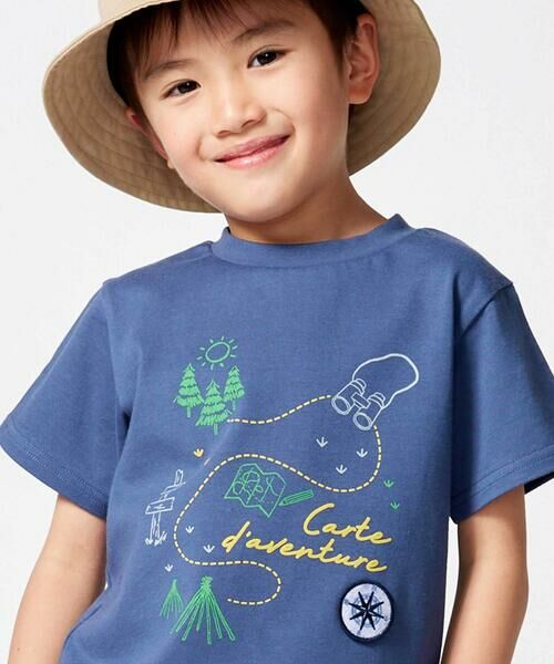 BeBe / べべ Tシャツ | コンパスワッペンアドベンチャーMAPプリント天竺半袖Tシャツ(90~150cm) | 詳細3