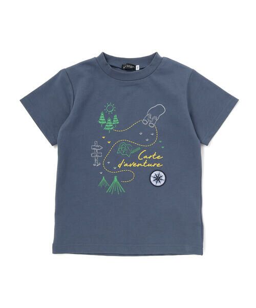 BeBe / べべ Tシャツ | コンパスワッペンアドベンチャーMAPプリント天竺半袖Tシャツ(90~150cm) | 詳細4