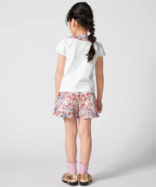 BeBe / べべ Tシャツ | 【お揃い】【DEVEAUX】フラワープリント丸襟くるみボタンパフスリーブTシャツ(90~140cm) | 詳細3