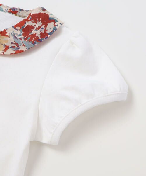 BeBe / べべ Tシャツ | 【お揃い】【DEVEAUX】フラワープリント丸襟くるみボタンパフスリーブTシャツ(90~140cm) | 詳細8