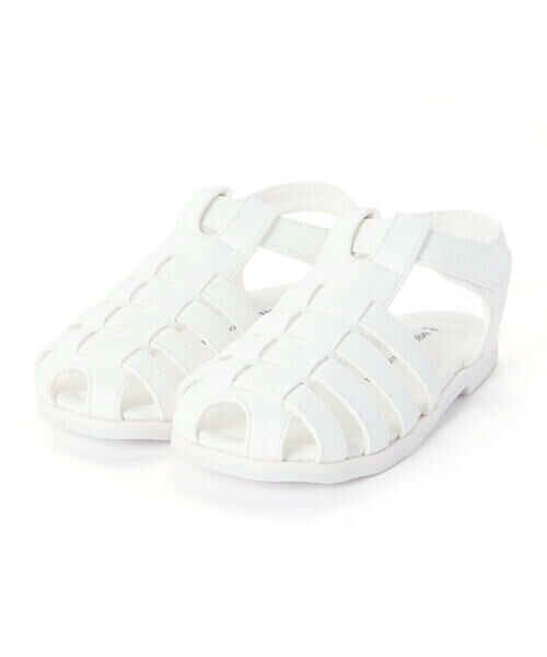 BeBe / べべ サンダル | Tストラップメッシュカメサンダル(13~19cm)（ホワイト）