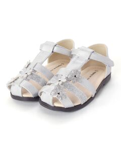 BeBe / べべ サンダル | Tストラップフラワーモチーフメッシュサンダル(15~21cm)