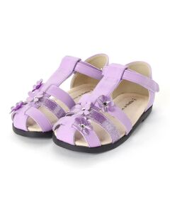 BeBe / べべ サンダル | Tストラップフラワーモチーフメッシュサンダル(15~21cm)