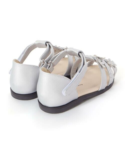 BeBe / べべ サンダル | Tストラップフラワーモチーフメッシュサンダル(15~21cm) | 詳細1